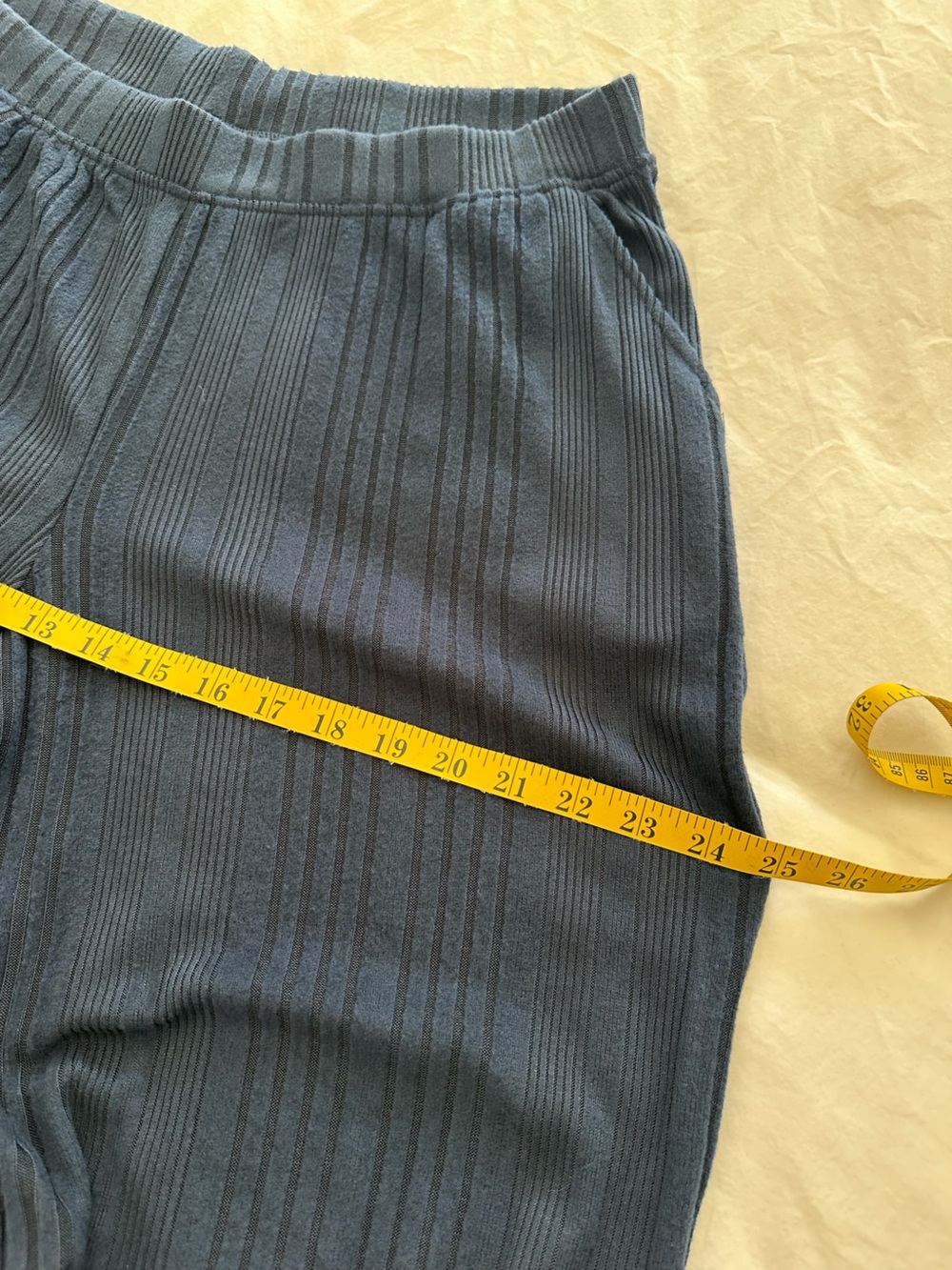 Cuddl Duds Navy Ribbed Knit Pants, size large - Picture 9 of 10